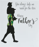 Kindred X Afrotouch Father's Day greeting card featuring starry design and heartfelt message from UK Greetings.