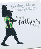 Kindred X Afrotouch Father's Day greeting card featuring starry night design and heartfelt message, by UK Greetings.