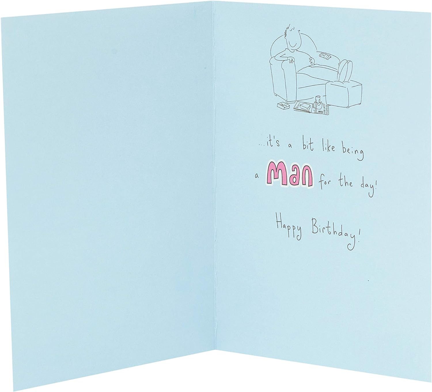 Lady of Leisure humorous giggles girl birthday greeting card by UK Greetings, featuring playful cartoon girl illustration.
