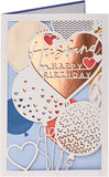 Laser-cut copper husband birthday greeting card with intricate design, perfect for celebrating a special occasion.