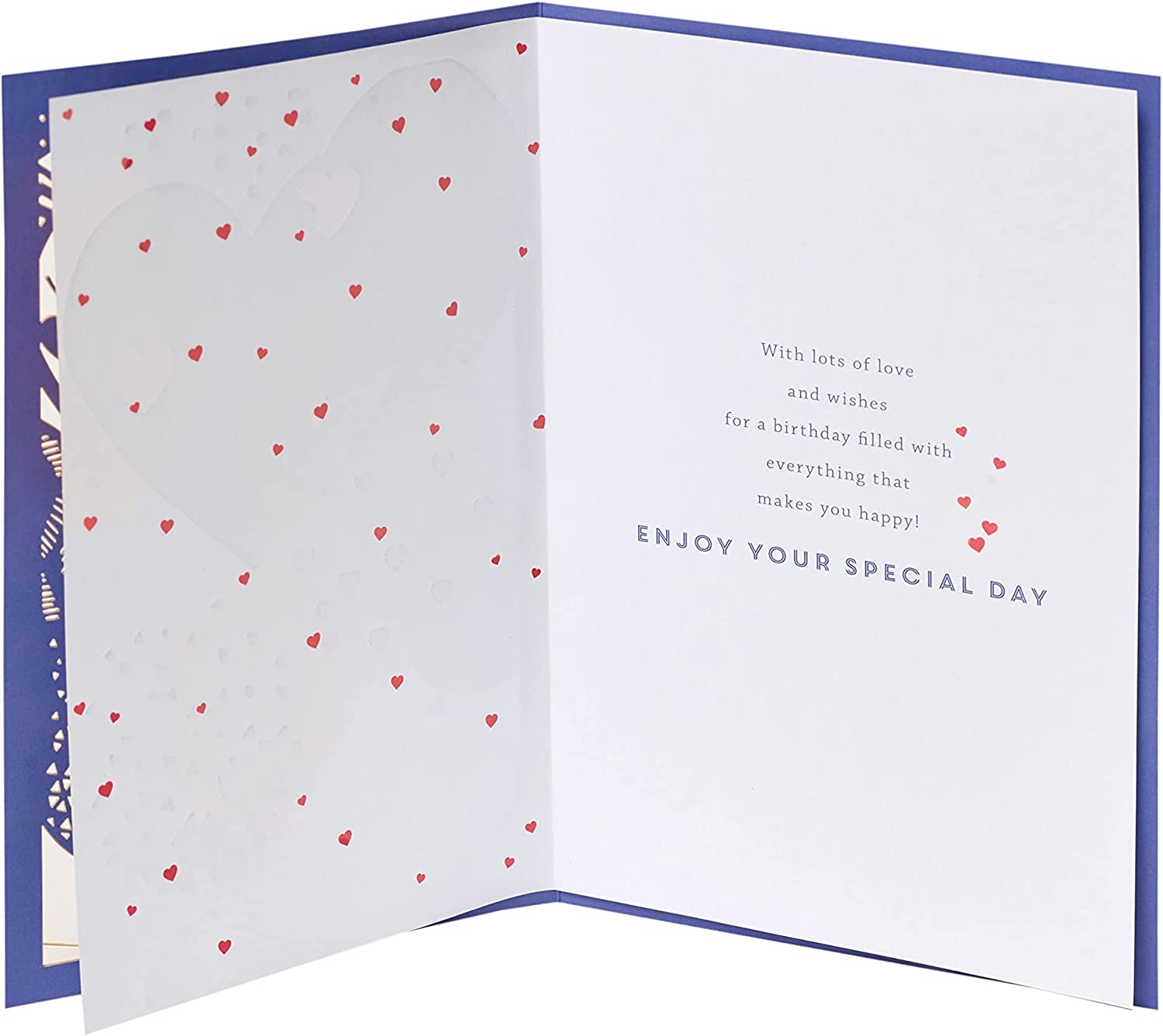 Laser-cut copper husband birthday greeting card with intricate design, perfect for celebrating special occasions.