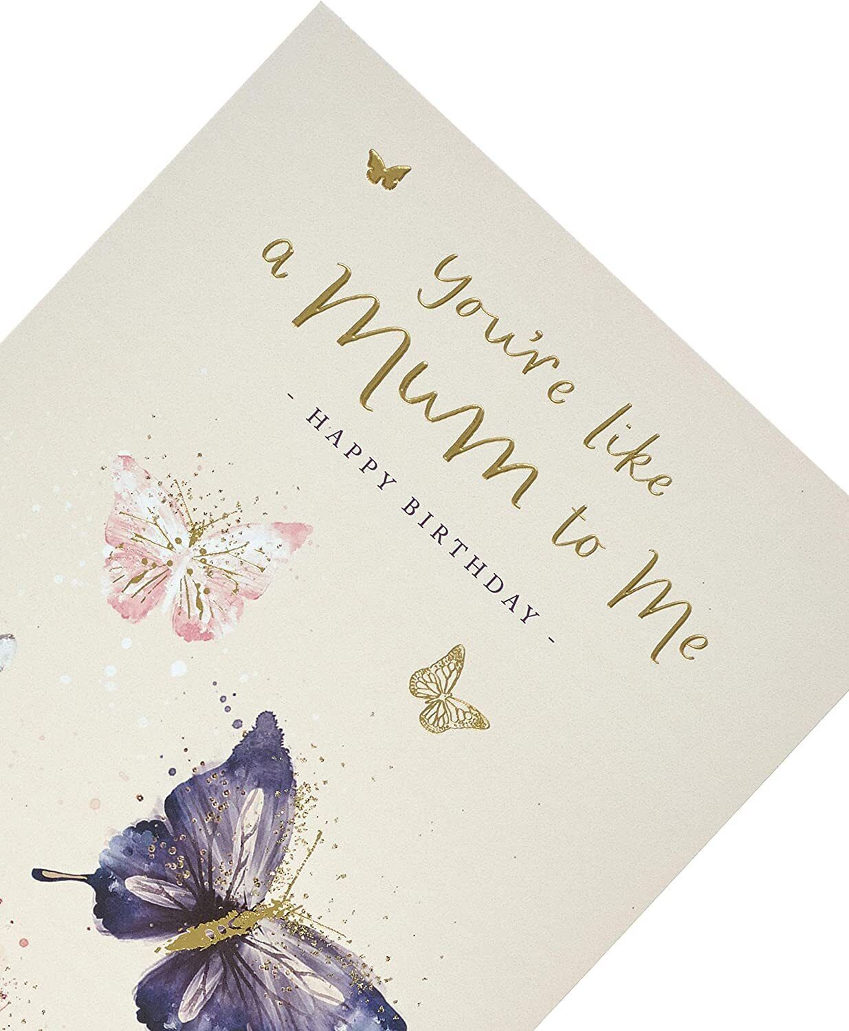 Like a Mum to Me birthday greeting card from UK Greetings, featuring floral design and heartfelt message for mothers.