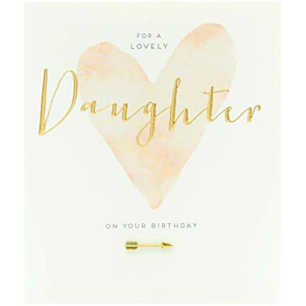 Pink and gold elegance birthday greeting card for daughters, featuring floral design and heartfelt message from UK Greetings.