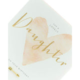 Pink and gold elegant greeting card for daughter’s birthday from UK Greetings, featuring floral and festive design elements.