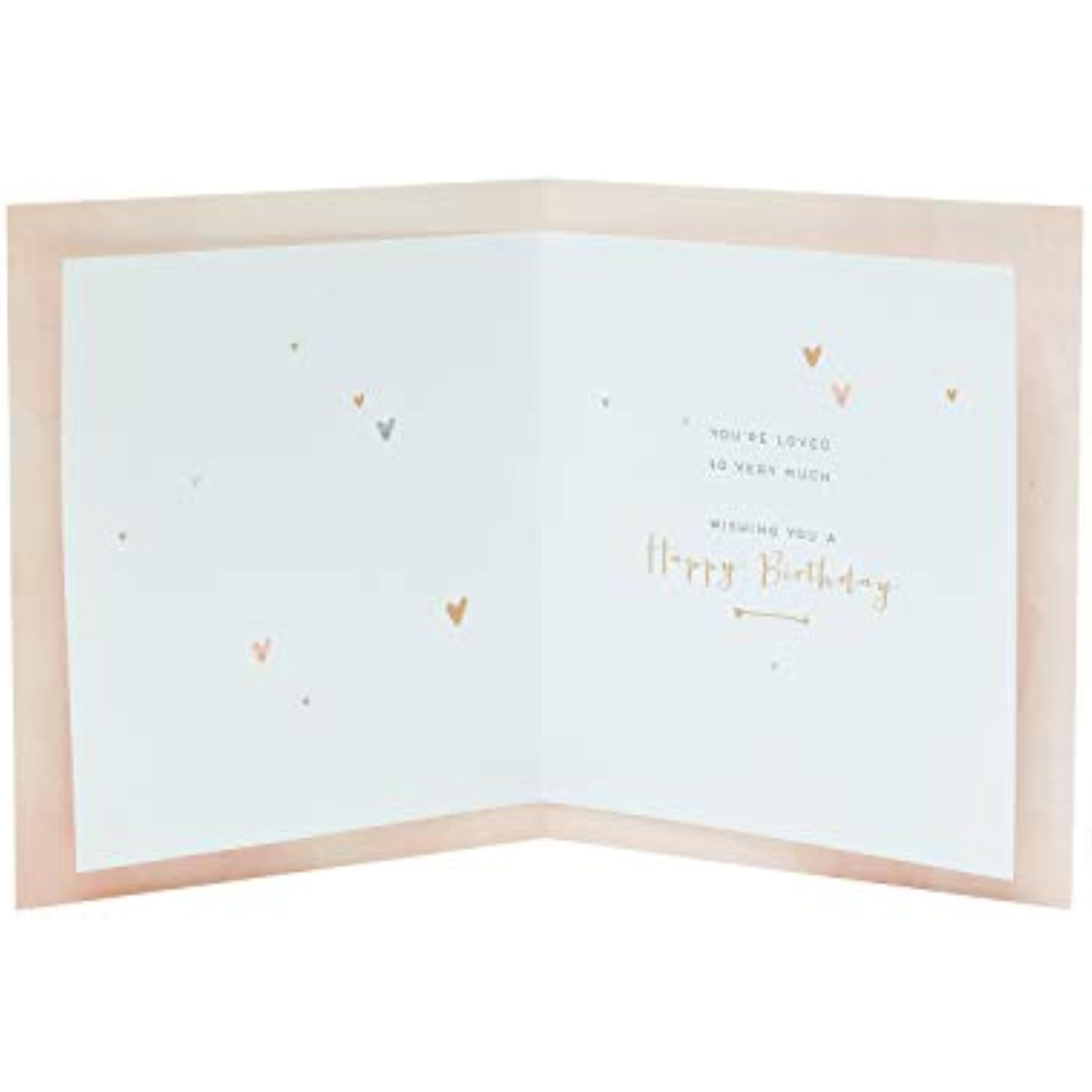 Pink and gold greeting card for daughter’s birthday, featuring elegant design and heartfelt message from UK Greetings.