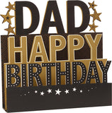 3D pop-up "Dad" birthday greeting card by UK Greetings with colorful design and festive lettering.