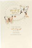 UK Greetings Loving Wife birthday greeting card with heartfelt verse insert, featuring a romantic design and heartfelt message.