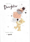 Luxury Jeweled Daughter Birthday Card from UK Greetings featuring elegant design and sparkling embellishments.