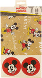 Magical Mickey Mouse birthday greeting card with wrap and tag set, featuring colorful Disney-themed illustrations for kids' celebration.