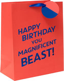 Large greeting card gift bag featuring a majestic beast design, perfect for special occasions, from UK Greetings.