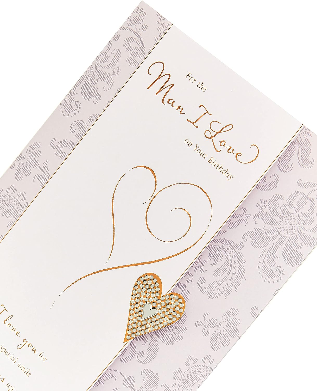 Man I Love Lovely Verse birthday greeting card from UK Greetings, featuring a colorful design and heartfelt message.
