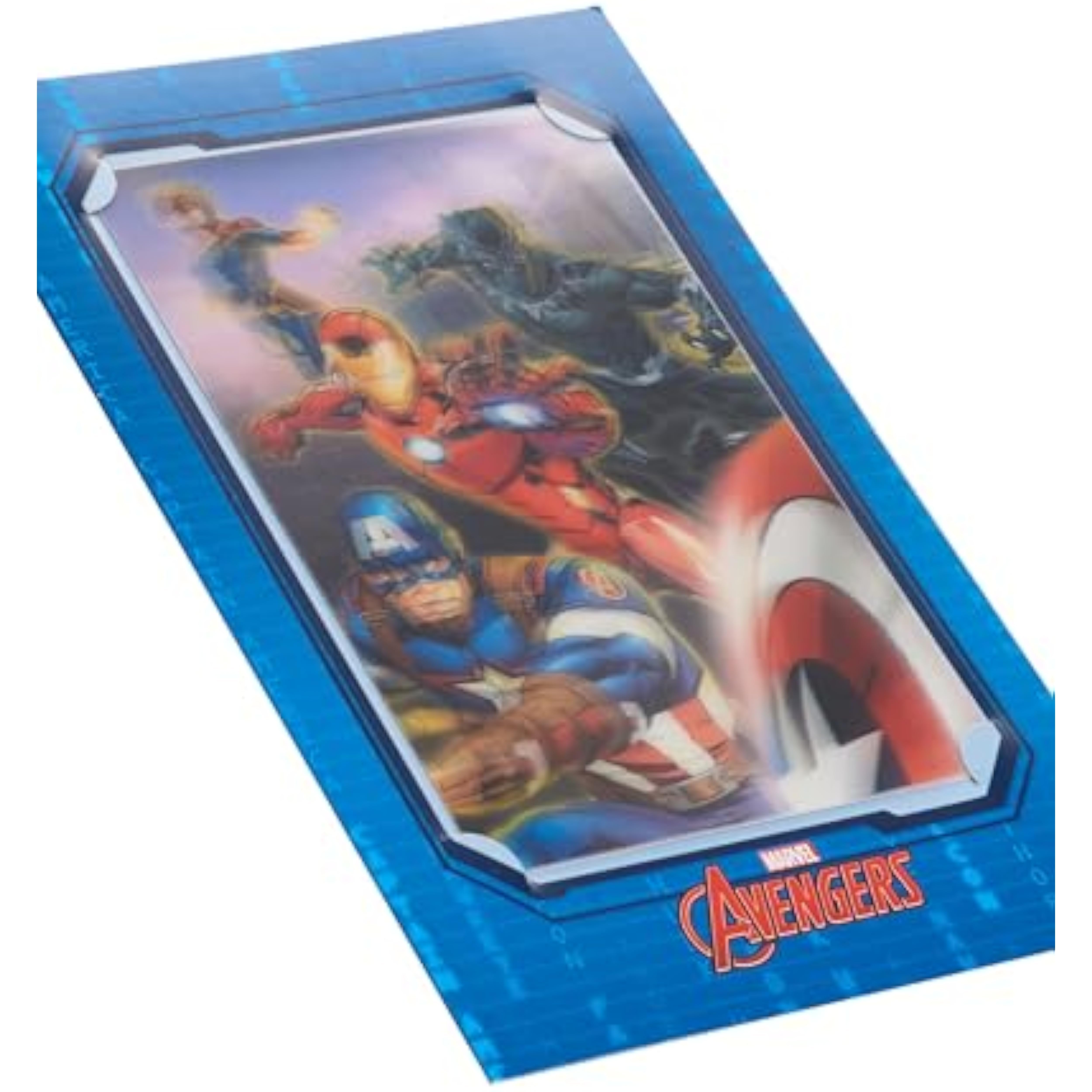 Marvel Avengers 3D keepsake birthday greeting card featuring superhero characters, ideal for boys' birthday celebrations.