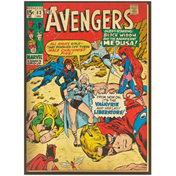 Marvel Avengers vintage comic book greeting card featuring superhero illustrations for birthday celebrations.