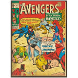 Marvel Avengers vintage comic book greeting card featuring superhero illustrations for birthday celebrations.