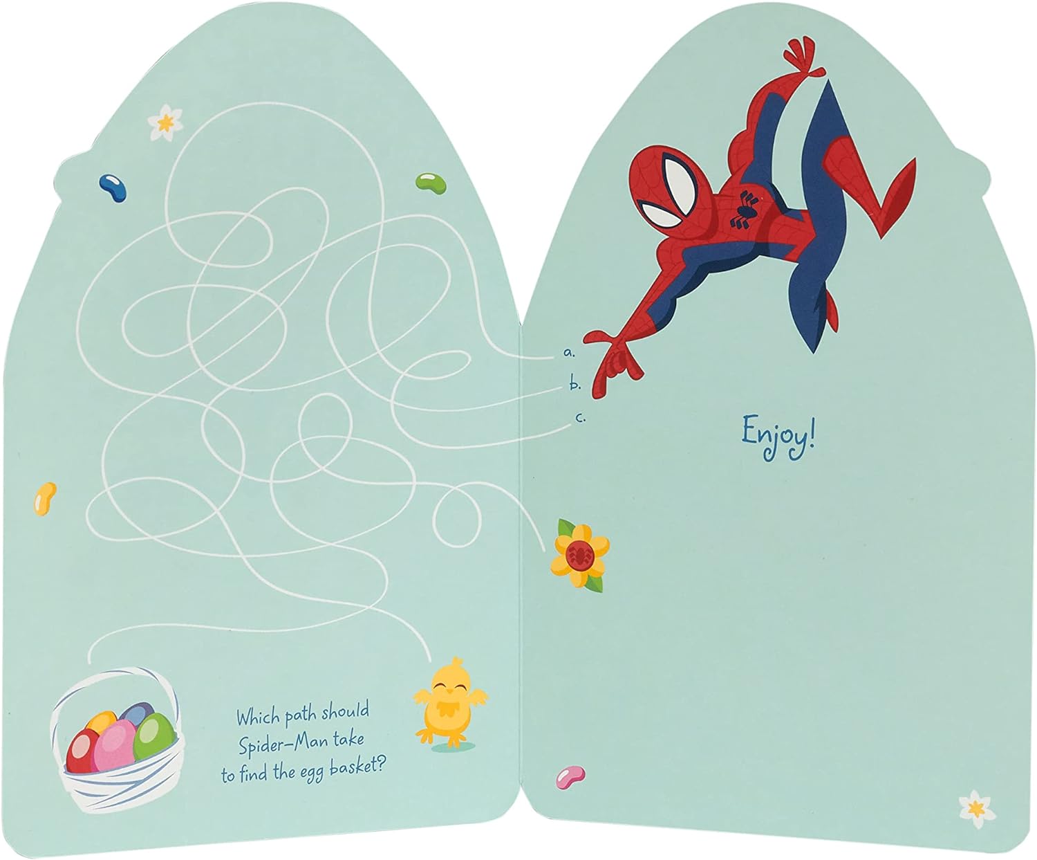 Marvel Spider-Man Easter greeting card for boys with envelope, featuring Spider-Man design by UK Greetings.