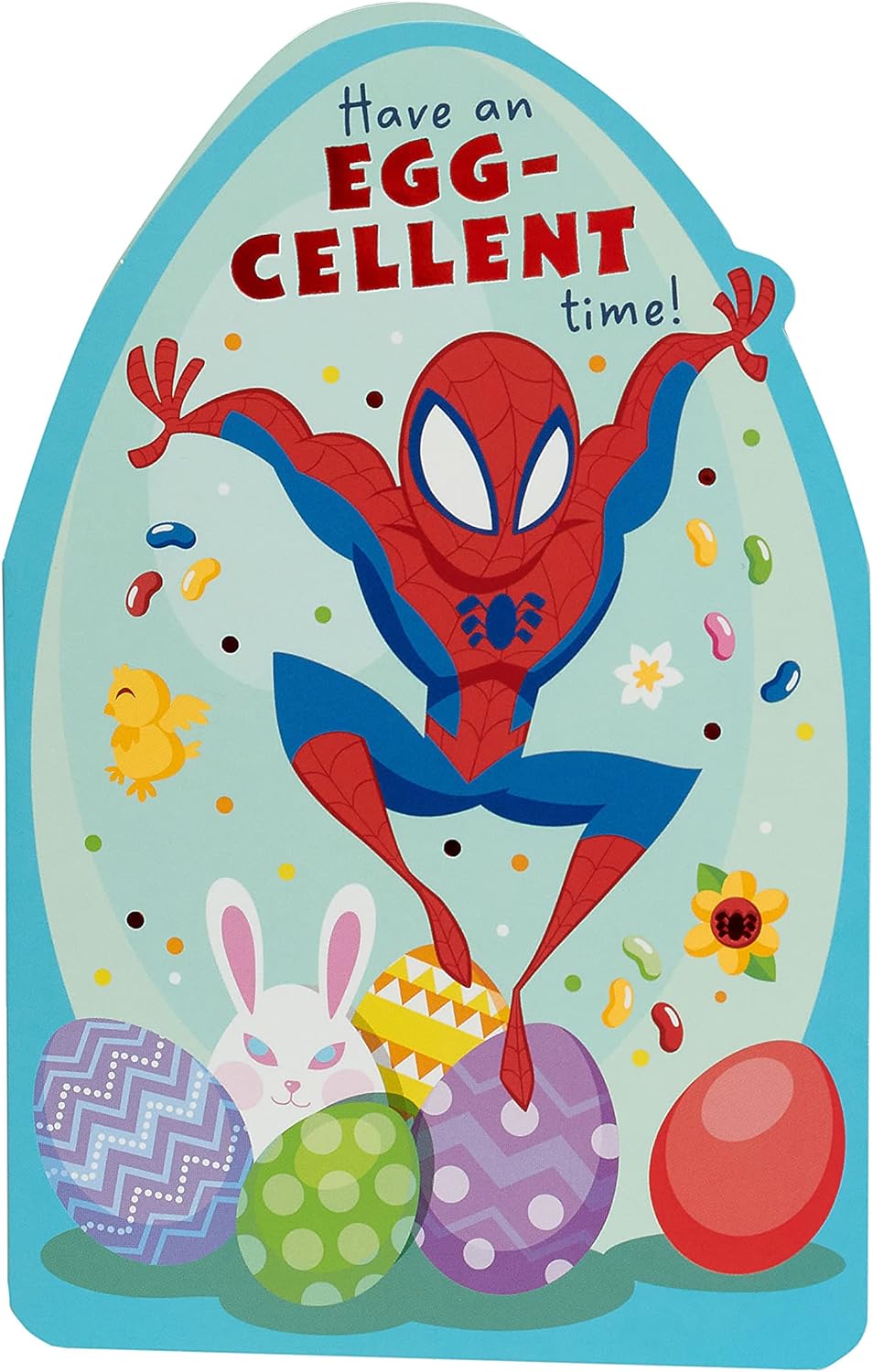 Marvel Spider-Man Easter greeting card for him or boys with envelope, featuring Spider-Man design by UK Greetings.