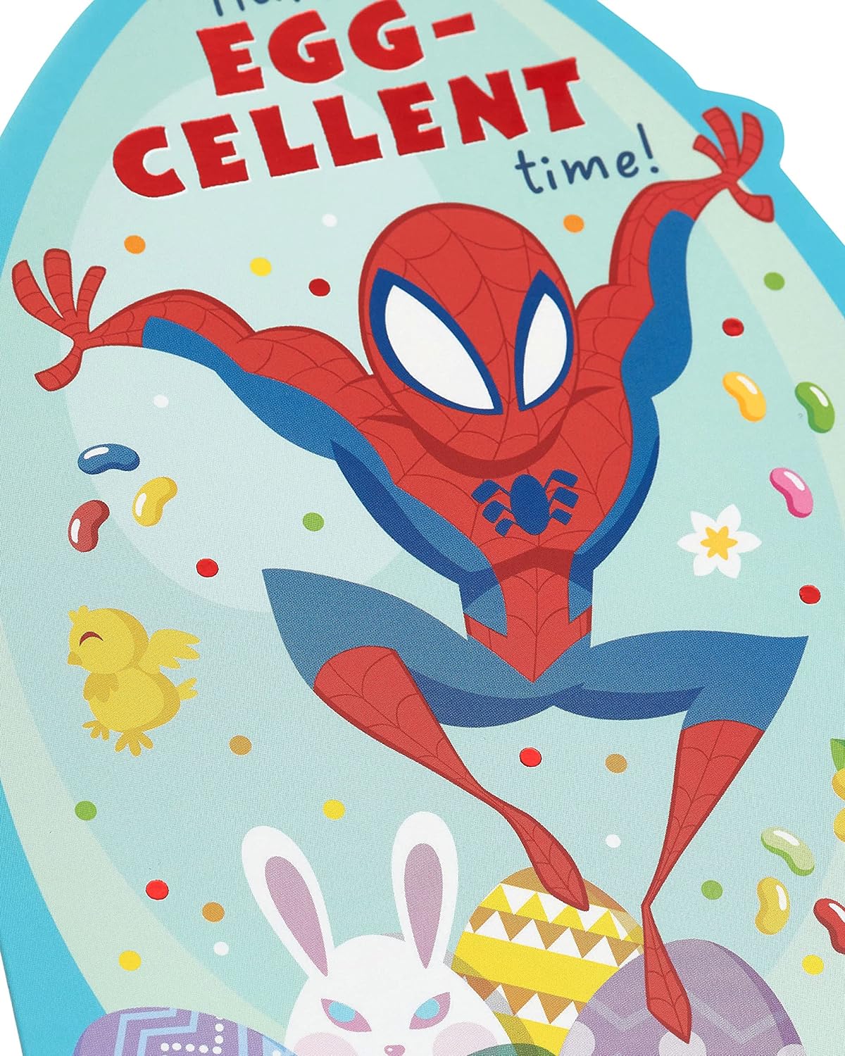 Marvel Spider-Man Easter greeting card for him or boy with envelope, featuring colorful Spider-Man design by UK Greetings.