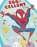 Marvel Spider-Man Easter greeting card for him or boy with envelope, featuring colorful Spider-Man design by UK Greetings.