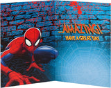 Marvel Spiderman nephew birthday greeting card from UK Greetings featuring Spiderman superhero design and colorful birthday message.