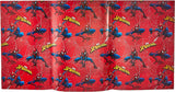 Marvel Spiderman wrapping paper and greeting card set with 2 sheets and 2 tags, featuring Spider-Man design for gift wrapping or cards.