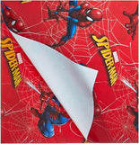 Marvel Spiderman themed wrapping paper with two sheets and two tags, designed for greeting cards by UK Greetings.