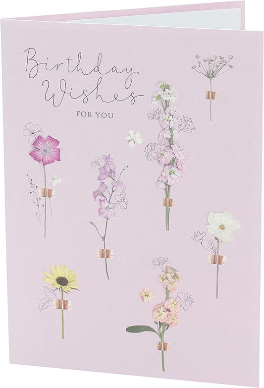 Colorful Meadow Bloom Friend birthday greeting card with floral design from UK Greetings, featuring cheerful flowers and friendly message.