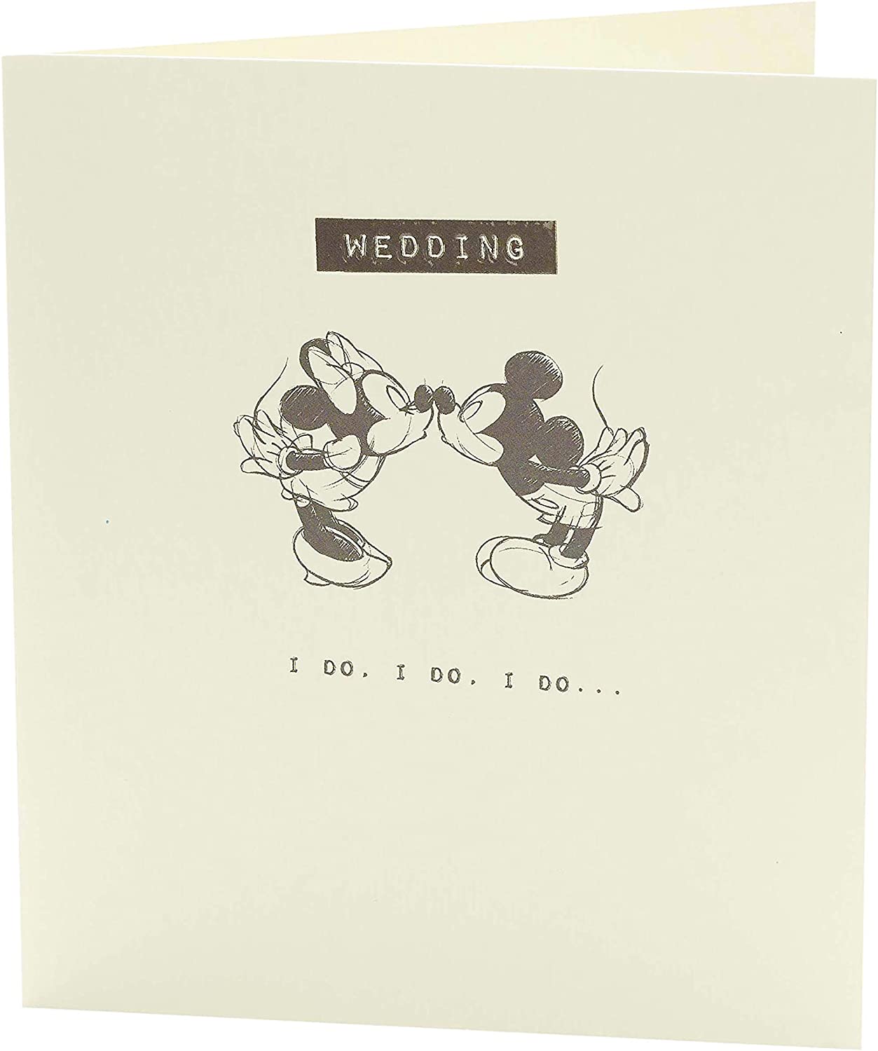 Disney Mickey & Minnie Wedding Congratulations Card by UK Greetings, featuring colorful cartoon characters on a cheerful greeting card.