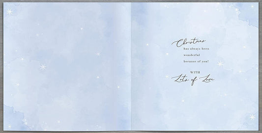 Watercolour wreath Christmas card featuring "Mum" message, UK Greetings greeting card with festive floral design.