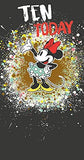 Minnie Mouse Ten Today birthday greeting card featuring colorful design and cheerful Minnie Mouse illustration.
