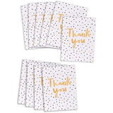Set of 10 black and gold spotty thank you greeting cards by UK Greetings, featuring elegant and stylish designs.