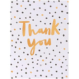 Set of 10 black and gold spotty greeting cards with "Thank You" message, ideal for expressing gratitude in stylish UK Greetings design.