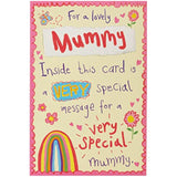 Colorful Mummy birthday recordable greeting card by UK Greetings featuring a playful mummy design on the front.