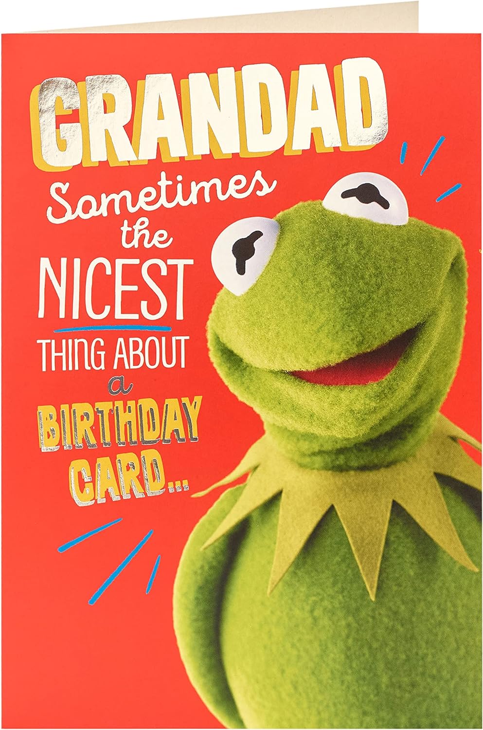 Kermit the Frog greeting card featuring a birthday message, part of the Muppets collection by UK Greetings.