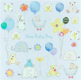 New baby boy embossed foil greeting card with adorable design from UK Greetings, perfect for celebrating a new arrival.