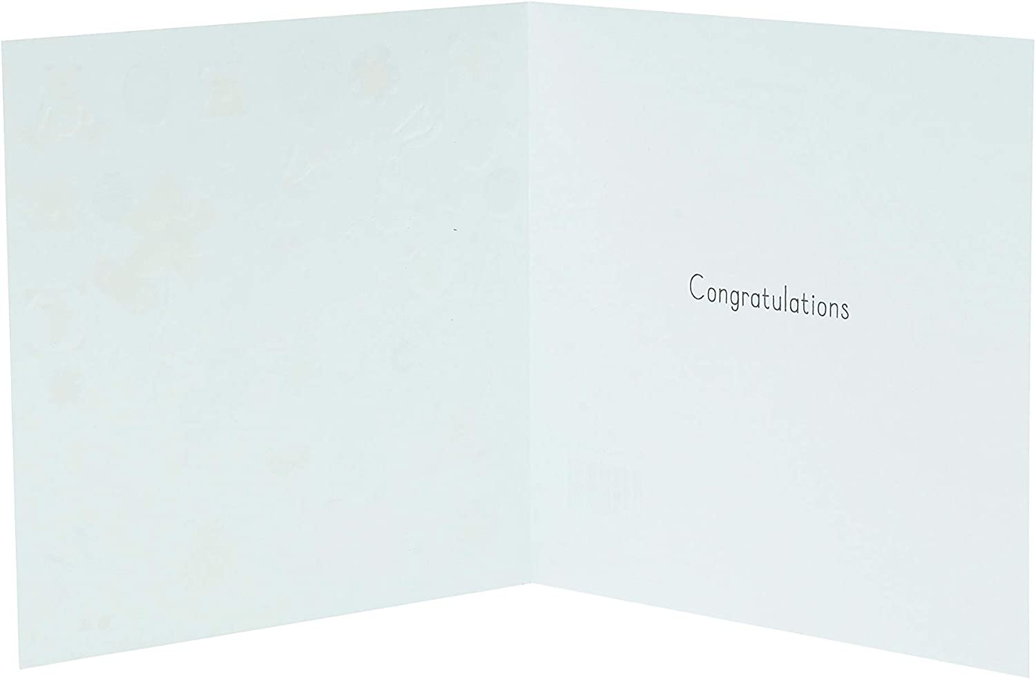 New baby boy embossed foil greeting card from UK Greetings featuring a cute design, perfect for celebrating a baby's arrival.