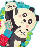 Panda Father's Day greeting card from kids, UK Greetings, featuring a cute panda design and heartfelt message for Dad.