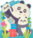 Cute panda-themed Father's Day greeting card from kids, featuring playful panda illustrations for dad from UK Greetings.