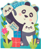 Panda Father's Day greeting card from kids, UK Greetings, featuring a cute panda illustration and heartfelt message inside.