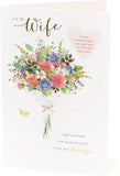 Personalized wife milestone birthday greeting card from UK Greetings featuring elegant floral design and customized message.