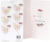 Personalized Wife Milestone Birthday Card from UK Greetings, featuring decorative design and space for custom message.