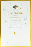 Proud Grandson graduation congratulations greeting card from UK Greetings with festive design and heartfelt message inside.