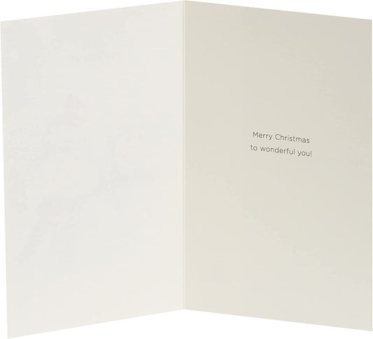 Quirky Snow Couple Tartan Christmas Card for husband, UK Greetings greeting card featuring festive snow couple design.