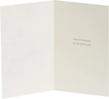 Quirky Snow Couple Tartan Christmas Card for husband, UK Greetings greeting card featuring festive snow couple design.