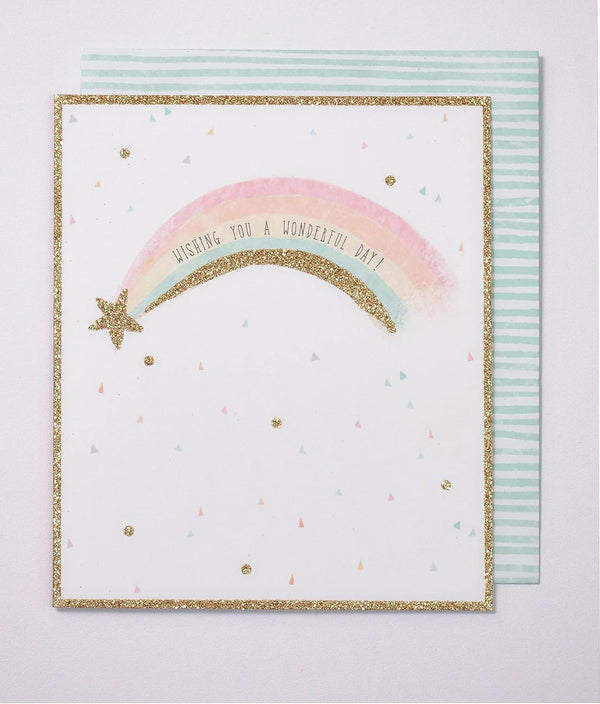 Colorful Rainbow Kindred Good Luck Birthday Card by UK Greetings featuring vibrant design and cheerful message for celebrations.