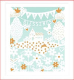 Religious Church Easter Blessings greeting card with floral design, by UK Greetings, featuring religious symbols and uplifting message.
