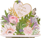 Greeting card featuring RHS 150cm plant support stand illustration, UK Greetings design with floral and gardening theme.