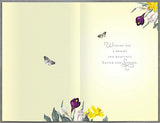 Colorful RHS Happy Easter floral greeting card by UK Greetings featuring vibrant spring floral designs and cheerful Easter message.