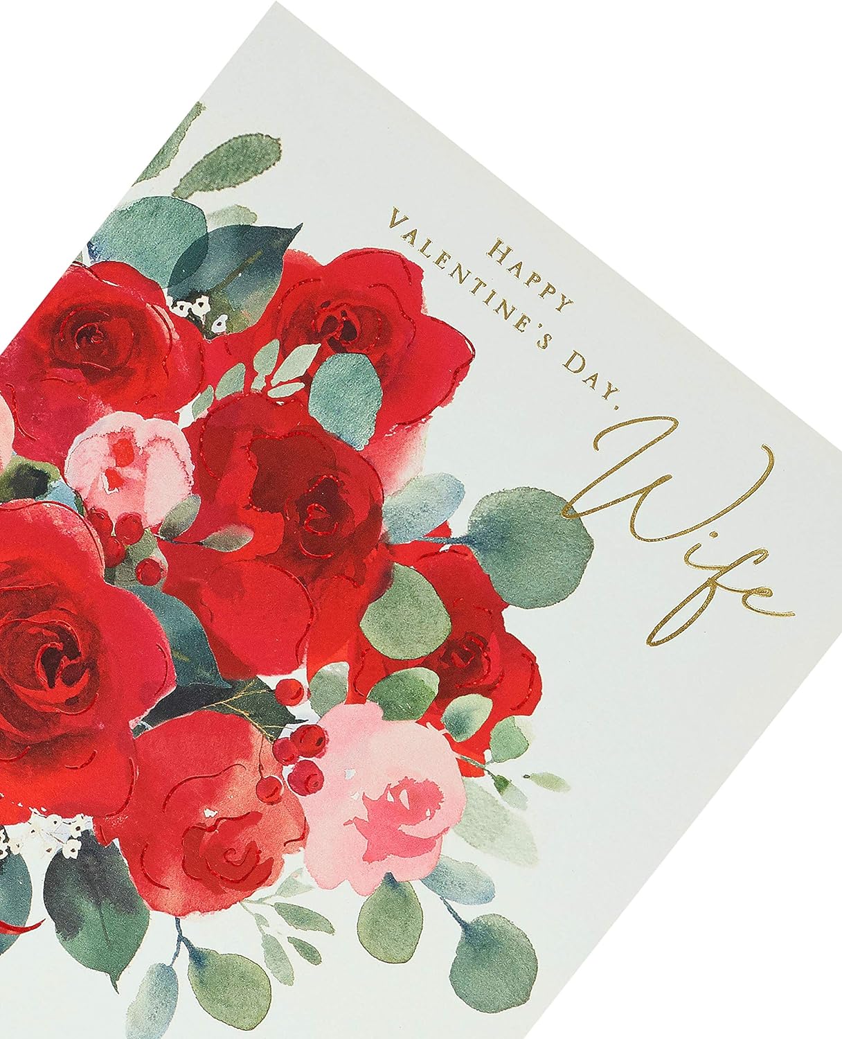 Romantic greeting card for wife from UK Greetings, featuring heartfelt message and decorative design for Valentine's Day.