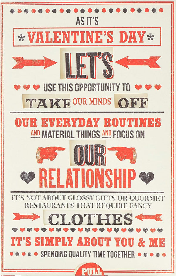 Romantic Cheeky Valentine's Day greeting card from UK Greetings featuring playful love-themed design and bold lettering.