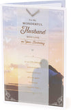 Romantic husband birthday greeting card by UK Greetings featuring lovely words and a decorative gem design.